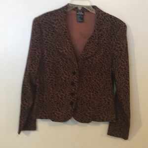 Leopard print Brett Alixander Women’s NWOT Button-Up Shirt or Lite Jacket Sz 16